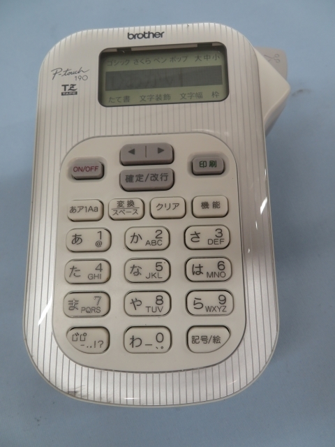 ◇◇BROTHER PT-190 ピータッチ P-touch 190 ラベルライター 電池付き 動作品 USED 94257◇◇