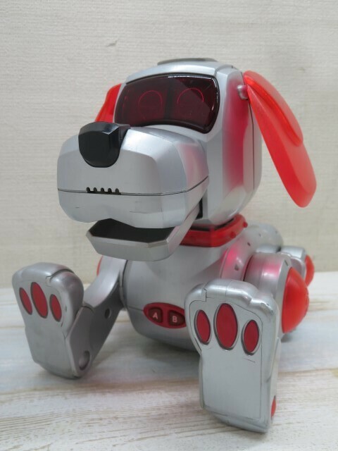 ●●SEGA TOYS 2000 ロボット犬 玩具 シルバー×レッド セガトイズ プーチ POOCH SUPER USED 94619●●！！