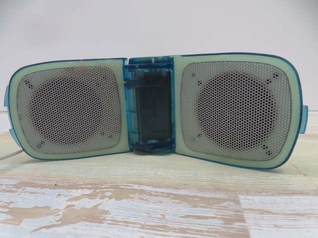 ★Audio-Technica AT-SP22LX ポータブルスピーカー スケルトンブルー オーディオテクニカ 電池付き 動作品 94812★！！
