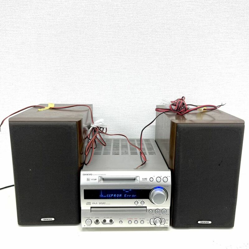G805-G13-185 オンキョー ONKYO FR-N7X/D102-ACM CD/MD AM FM ラジオ ミニコンポ 通電確認済
