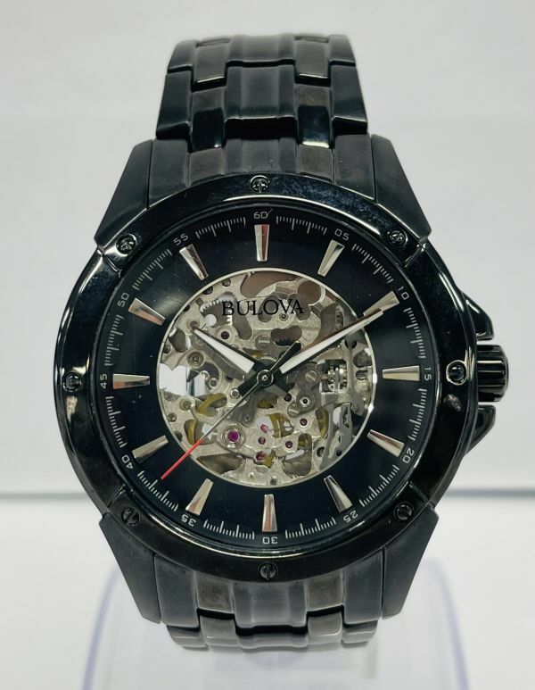 I238-CH4-958 ◎ BULOVA ブローバ 961K35485 98A147 C9601234 メンズ 自動巻き スケルトン 腕時計 稼働