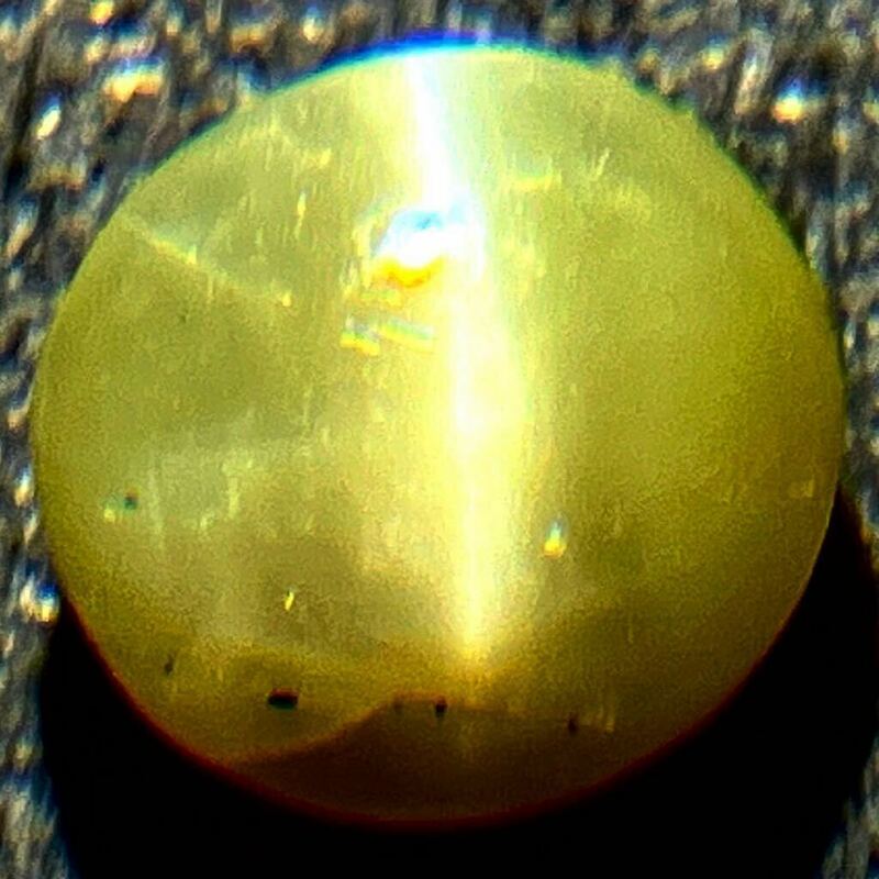 ［天然クリソベリルキャッツアイ0.725ct］J 約5.1×4.8mmソーティング付 ルース 裸石 宝石 ジュエリー chrysoberyl cats eye テDE0