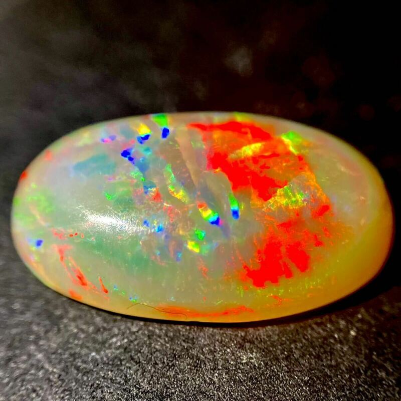★天然オパール6.516ct★m約17.5×10.5mm ソーティング付 ルース 裸石 宝石opal