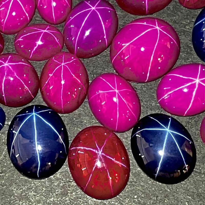 ★リンデンスターサファイア50点おまとめ100ct★j約20gルース 裸石 宝石 star sapphire ruby jewelry ジュエリー スタールビー corundum③