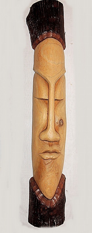 アジアン雑貨　女性の木彫　101cm　中古品　置物　インテリア