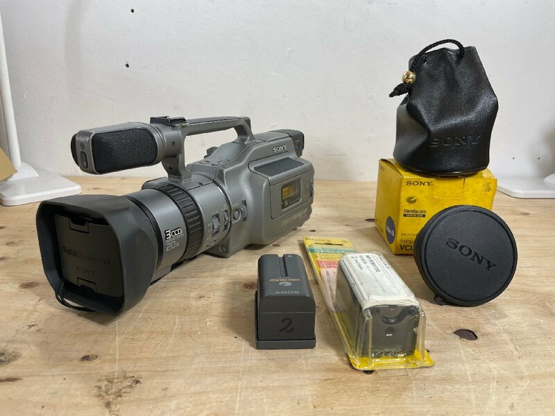 【ジャンク品】SONY DCR-VX1000 Mini DV ソニー デジタルビデオカメラ ワイドコンバージョンレンズ VCL-0752H バッテリーNP-710 NP-F73