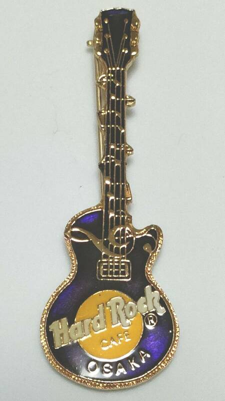 バッジ　ハードロックカフェ　大阪　ギター　紫　HARD ROCK CAFE OSAKA GUITAR PIN PURPLE　ピンバッジ ピンバッチ