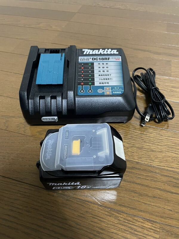 makita マキタ　Li-ion バッテリBL1860B 6Ah 108Wh / 急速充電器　DC18RF 14.4V-18V用　充電回数3回