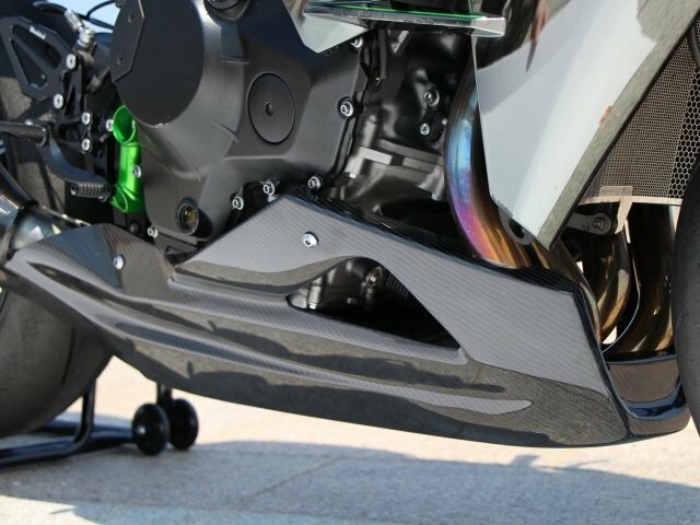 Ninja H2/Ninja H2R用Garage414オリジナルレーシングアンダーカウル/綾織りカーボン！2015/2016