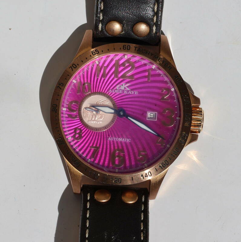 ADEE KAYE アディーケイ Men's Watch AUTOMATIC 自動巻き 丸型 メンズ 腕時計 中古 動作品 