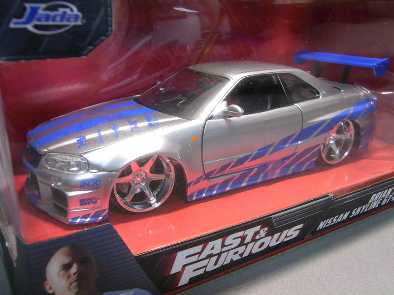 ★未開封!★FAST&FURIOUS BRIAN'S Nissan SKYLINE GT-R R34 1/24【ワイルドスピード/ワイスピ ブライアン スカイライン BNR34】★Jada toys