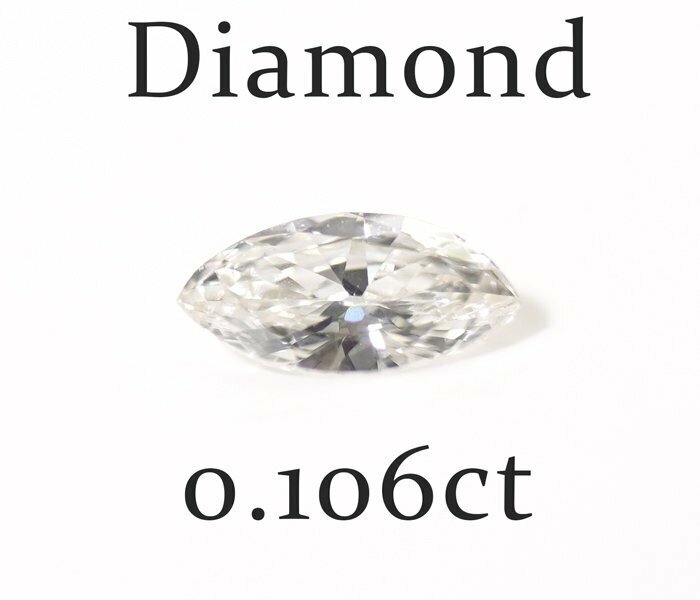 W-78☆ルース ダイヤモンド 0.106ct（J/VS-1/MARQUISE）日本宝石科学協会ソーティング付き