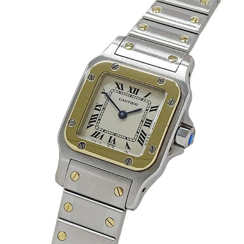 カルティエ Cartier 時計 レディース ブランド サントスガルベ SM クオーツ QZ ステンレス SS ゴールド YG W20012C4 コンビ 磨き済み