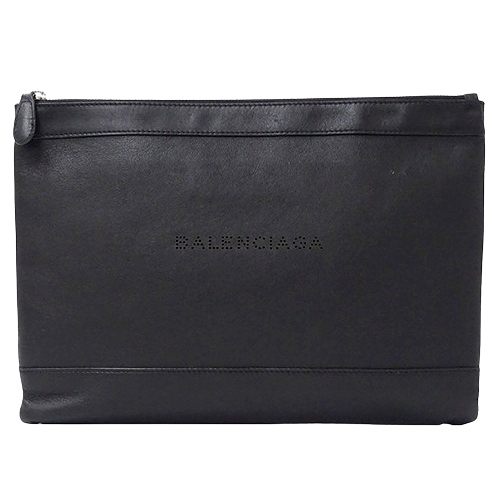 バレンシアガ BALENCIAGA バッグ レディース メンズ ブランド クラッチバッグ セカンドバッグ ネイビークリップ M レザー ブラック 420407