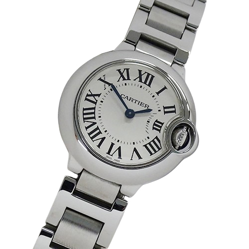 カルティエ Cartier 時計 レディース ブランド バロンブルー SM クオーツ QZ ステンレス SS W69010Z4 シルバー ラウンド 磨き済み