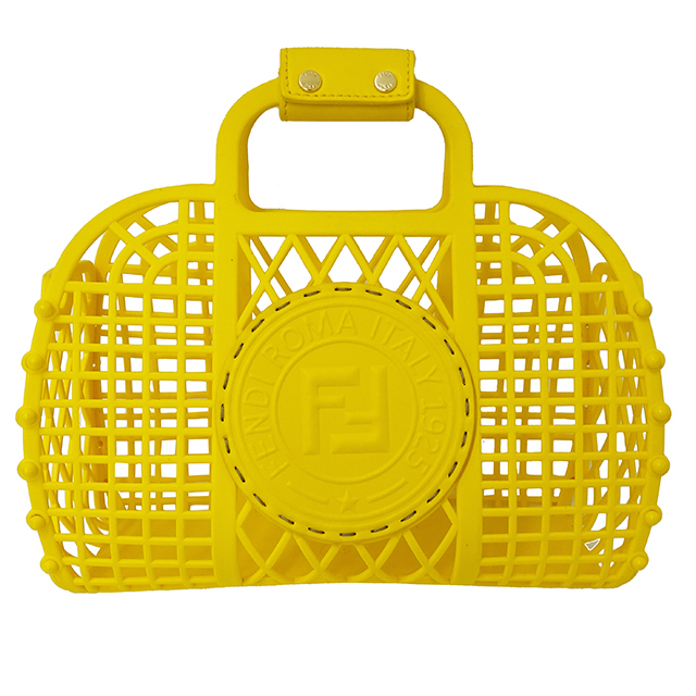フェンディ FENDI バッグ レディース ブランド ハンドバッグ バスケットスモール イエロー 黄色 8BH388 ビーチバッグ カジュアル かわいい