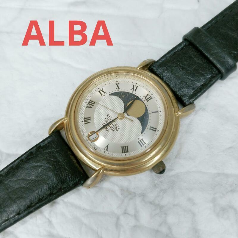 ALBA　V338-6090 アルバ　時計　ムーンフェイズ