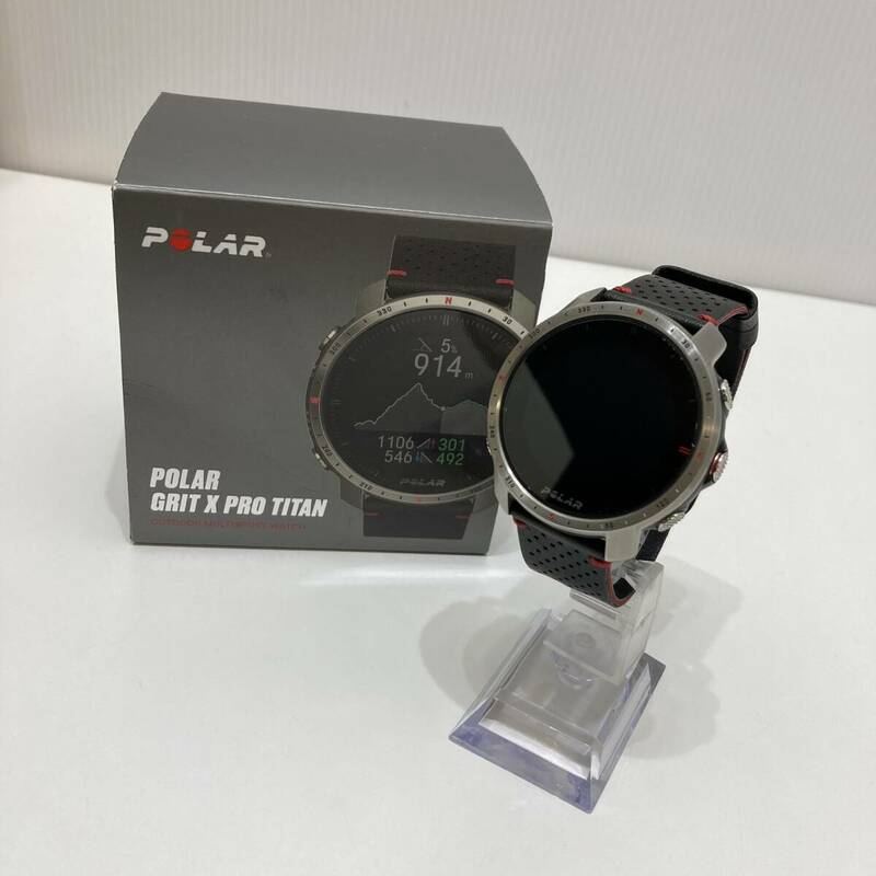 【中古】POLAR ポラール GRIT X PRO TITAN GPS サファイアガラス 初期化済 M-L BLK-RED