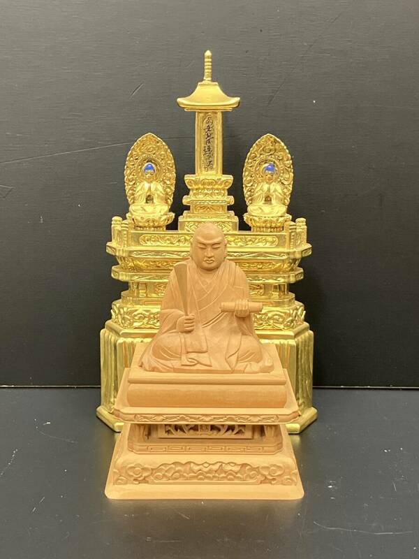 ◆【仏教美術・仏像】日蓮宗・日蓮聖人像・三宝尊◆