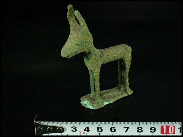 【金閣】中国美術 青銅 鹿 置物 古代 旧家蔵出(A138)