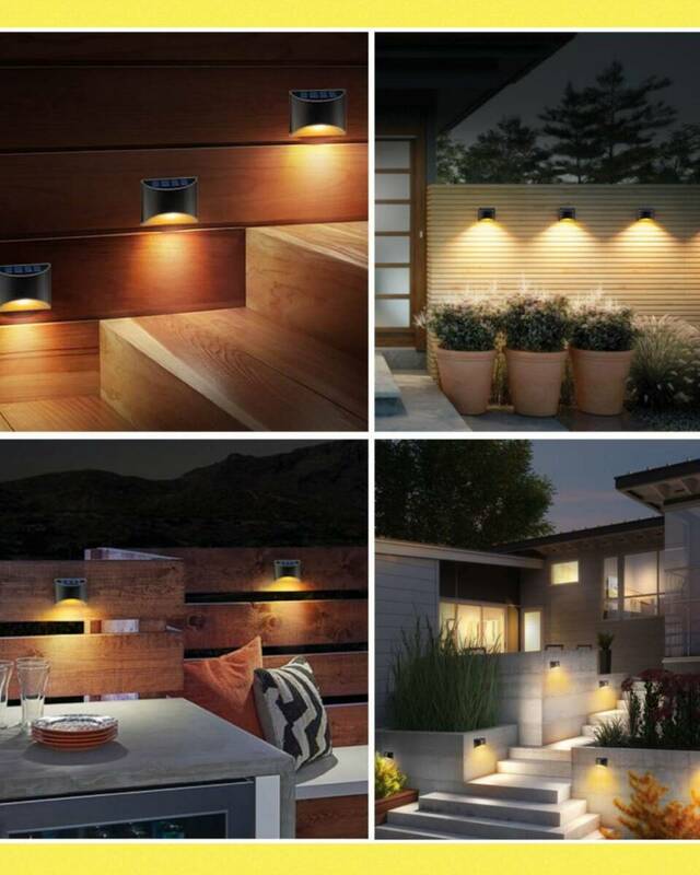 屋外防水ソーラーライト 4個セット 暖色系 LED