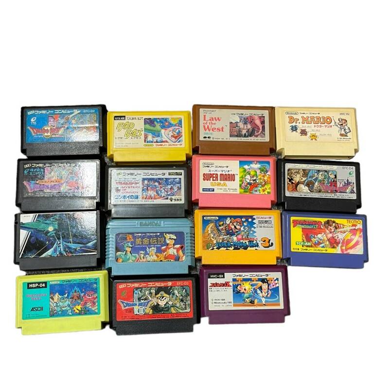 【中古品・動作未確認】 ファミコンソフト15本まとめ ファミリーコンピュータ ゲームソフト 任天堂他 L66019RF