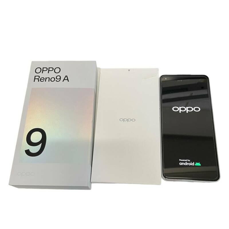 【中古品】初期化済 OPPO Reno9A ムーンホワイト A301OP SIMフリー ソフトバンク 判定: ○ 箱あり L65470RL