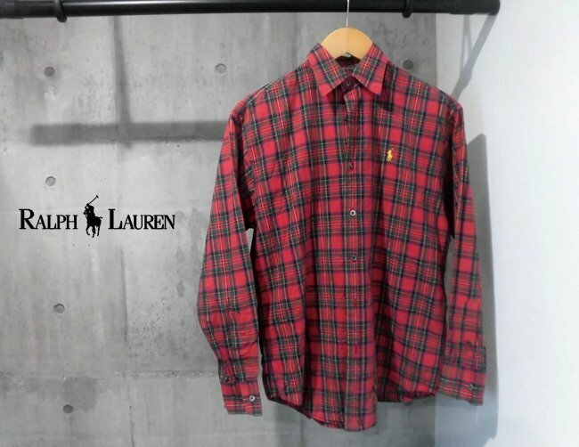 RALPH LAUREN ラルフローレン タータンチェックシャツ4/長袖シャツ/赤 レッド