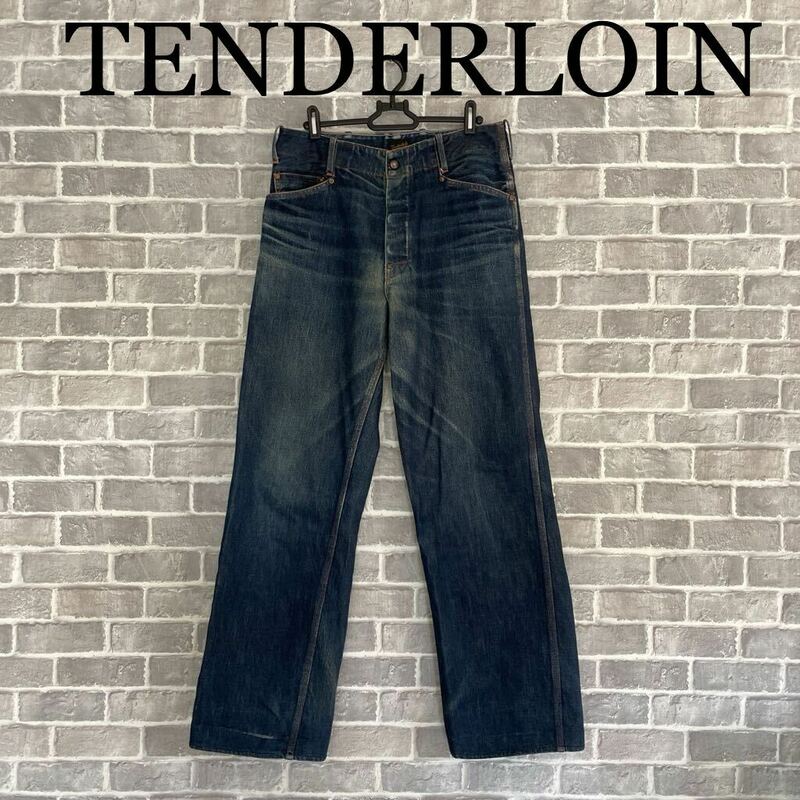 TENDERLOIN テンダーロイン シンチバック付き ペインターデニムパンツ w30 オレンジステッチ