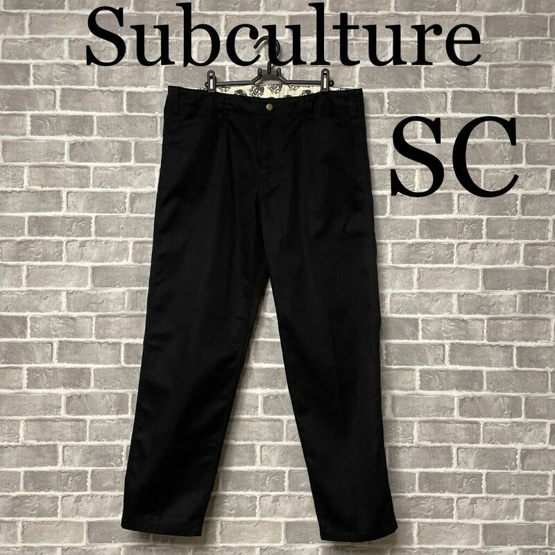 極美品 Subculture サブカルチャー SC FRISKO WORK PANTS ブラック L ワークパンツ