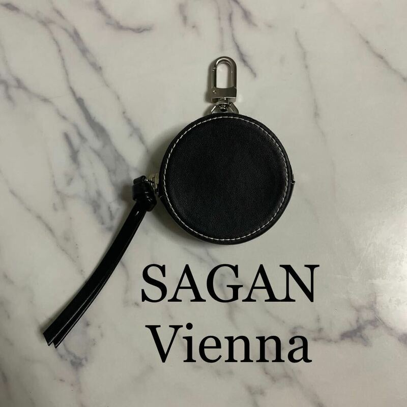 新品 SAGAN Vienna サガン ヴィエンナ ラウンドコインケース レザー ブラック