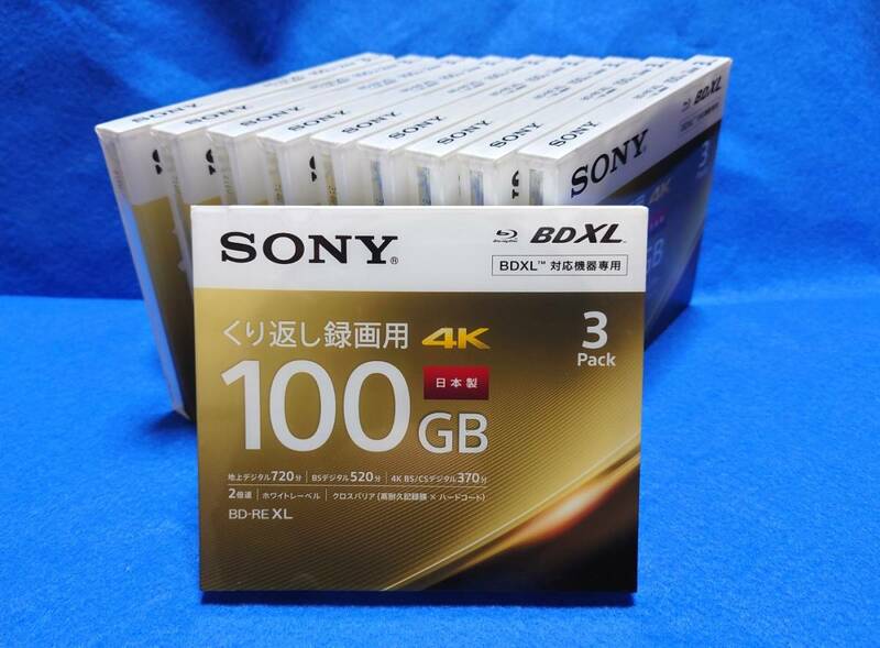 ■新品 SONY ブルーレイくり返し録画用 BD-RE XL 100GB 30枚 日本製
