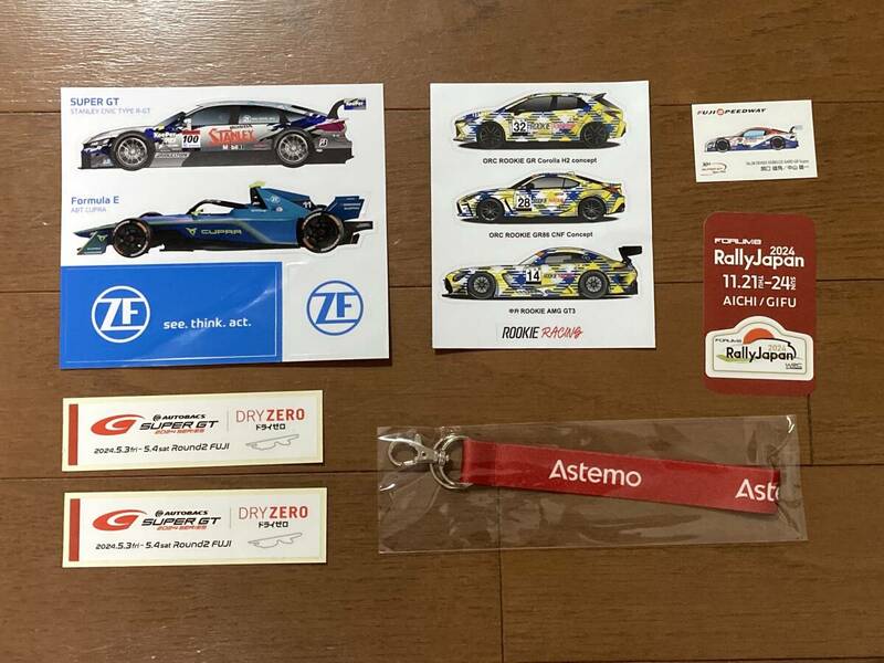 SUPER GT 2024 FUJI ステッカー シール アステAstemo ホンダ HONDA キーホルダー ストラップ SUPER GT formula レース 非売品