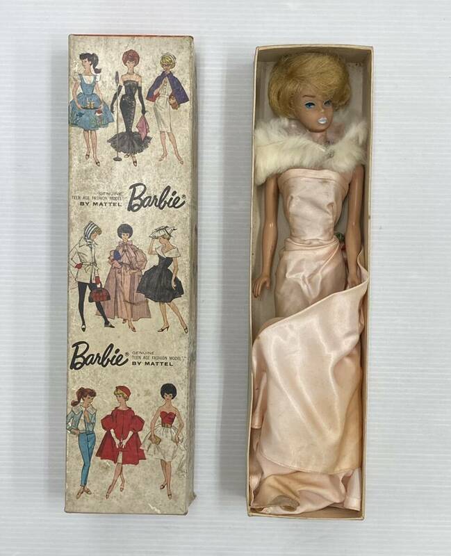 〈ホビー〉MATTEL マテル　Barbie バービー BY MATTEL レトロ　1962年？　1958年？　詳細不明　箱付 人形【中古/現状品】004420-②