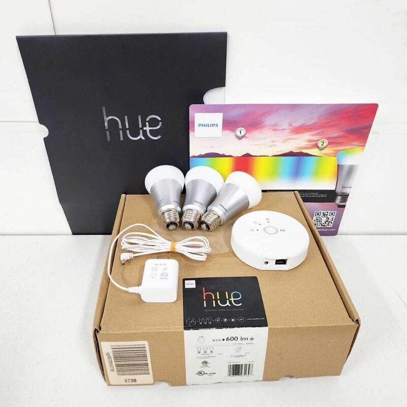 Philips 431643 Hue Personal Wireless Lighting Starter Pack 8.5W 600lm スマートライト LEDライト 照明 現状【NK6108】
