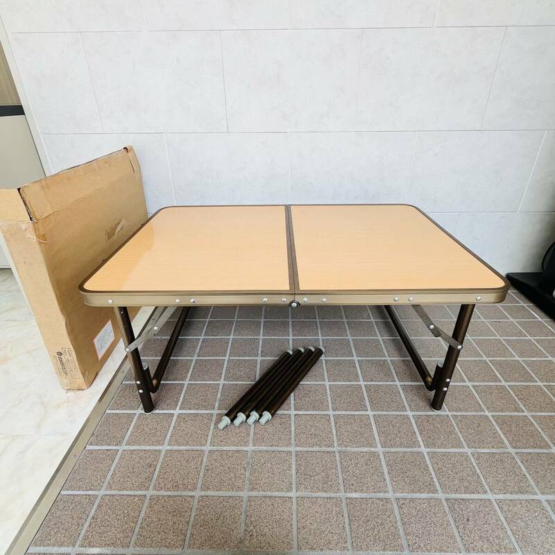 NA6354 折り畳みテーブル 横幅約90cm 縦約60cm 高さ約38cm キャンプ バーベキュー ピクニック アウトドア 日本文化センター 検K