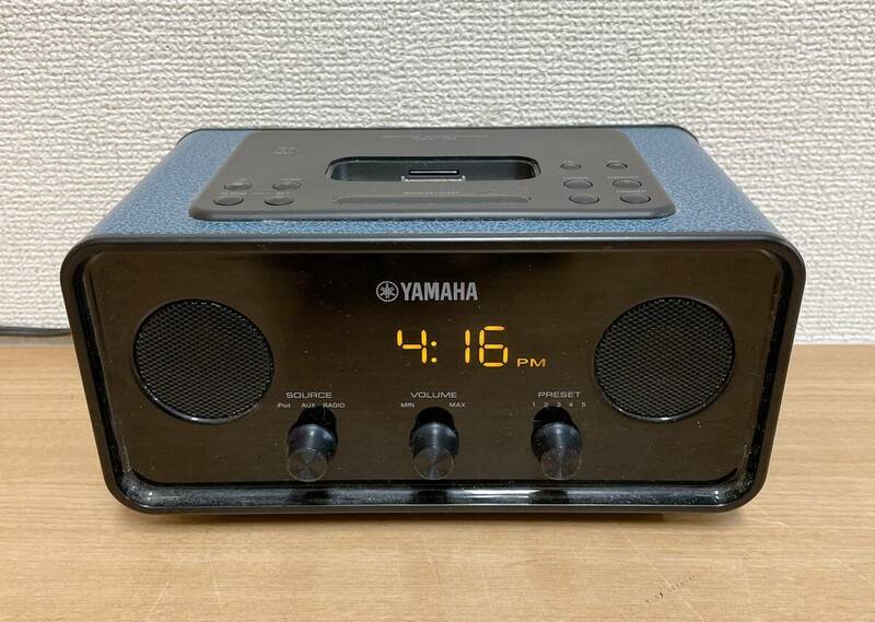 【ヤマハYAMAHA デスクトップオーディオシステムTSX-70♪】リモコン付/ iPhone/iPod対応 /ラジオ/ブルー/通電OK/A65-451