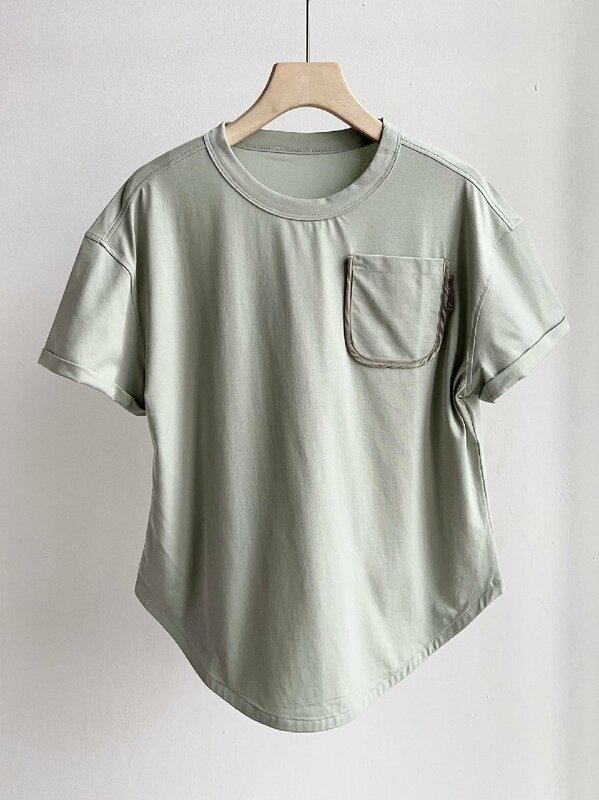 送料無料　ブルネロクチネリ　BRUNELLO CUCINELLI レディース　Tシャツ　ポケット　半袖　新品　シンプル　S-L　サイズ選択可能　3699