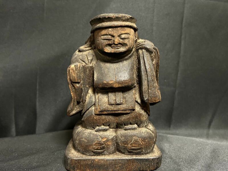 木彫 仏像 ツゲ 仏教美術 彫刻 大黑天 