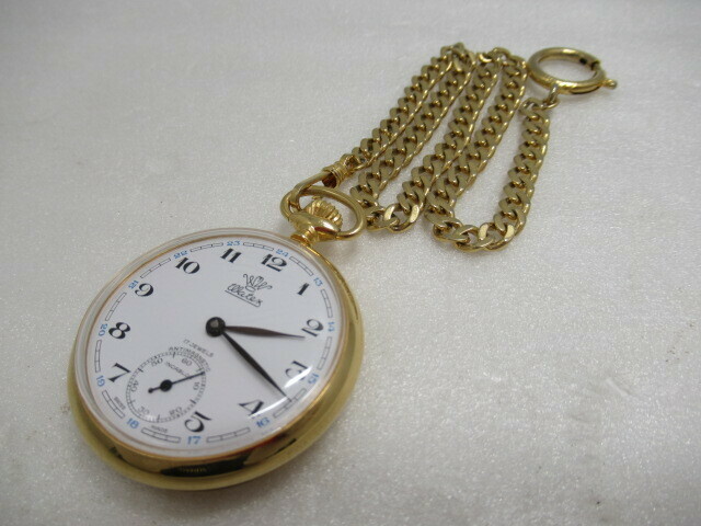 WATEX ワテックス 懐中時計 スイス製 17石 手巻き スモセコ 白文字盤 稼働品 USED