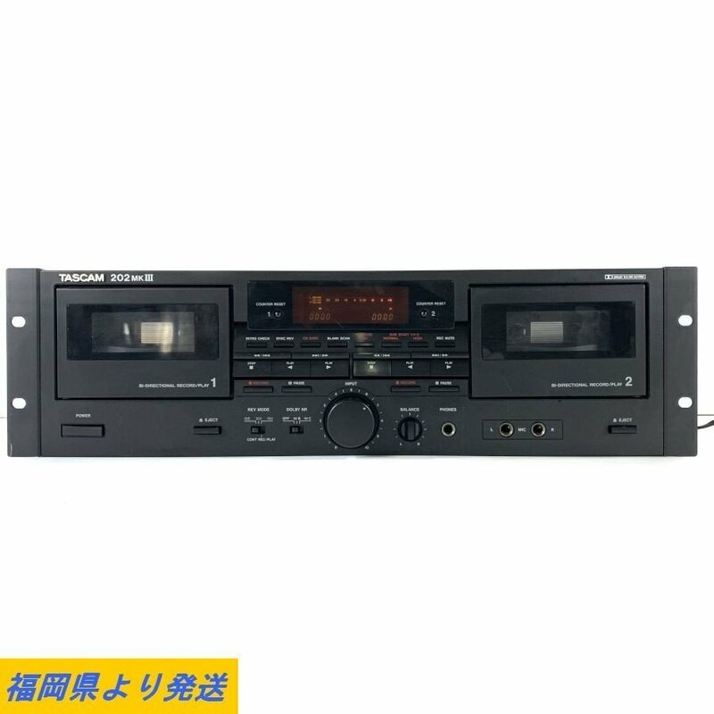 TASCAM 202MKiii タスカム 業務用ダブルカセットデッキ ※一部再生OK 動作/状態説明あり◆現状品【TB】【福岡】