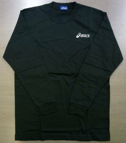 ASICS(アシックス) 綿60％ 吸汗・速乾・長袖Tシャツ ブラック Sサイズ XA024N-90