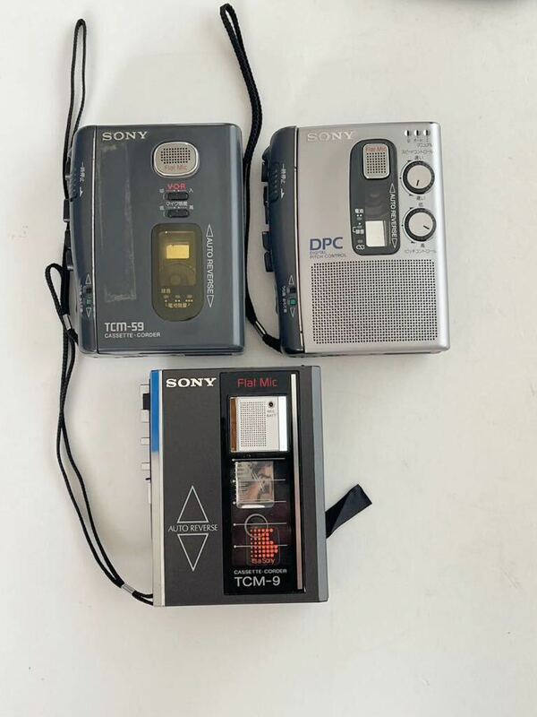【ジャンク】SONY ソニー カセットプレーヤー 3台まとめ売りTCM-9 TCM-59 TCM-AP10 現状渡し　