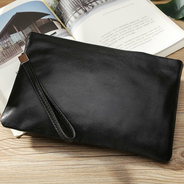 シンプル 本革 レディース クラッチバッグ セカンドバッグ 子牛革 iPadmini対応 革鞄 ブラック