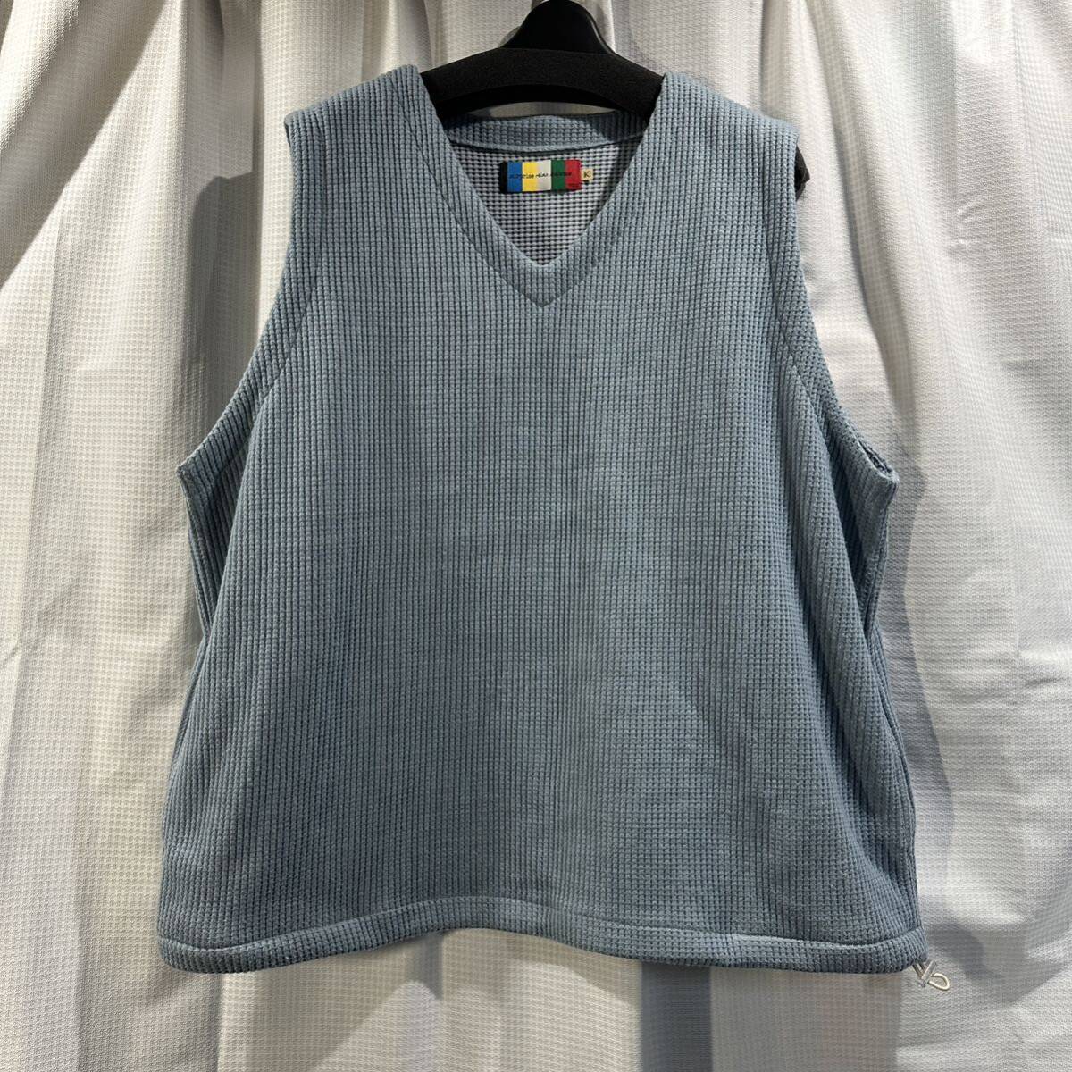 □/VOO/ヴォー/メンズ/Ｋ/ライトブルー/青/サックスブルー/無地/ベスト/ワッフル/0st BEST VEST/シルエット調節可/ドローコード/バランス/