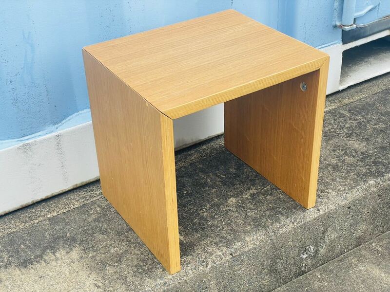 無印良品 MUJI タモ材 コの字の家具 サイドテーブル シンプル ナチュラル リビングテーブル コの字 型 木製 机　現状品
