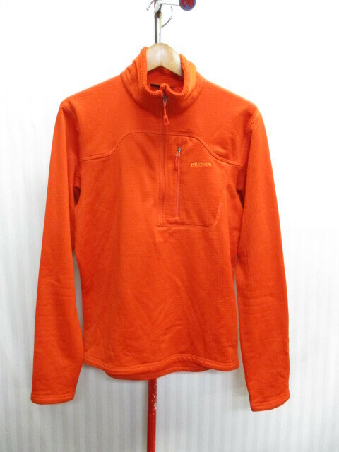 パタゴニア　R1　フリースジャケット　メンズS 蛍光オレンジ トレッキングジャケット アウトドアシャツ トレイルウエア 登山 ブルゾン05073