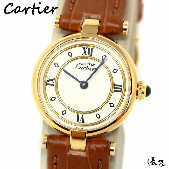 【カルティエ】 マストヴァンドーム SM 4ローマン 極美品 レディース 時計 Cartier 俵屋