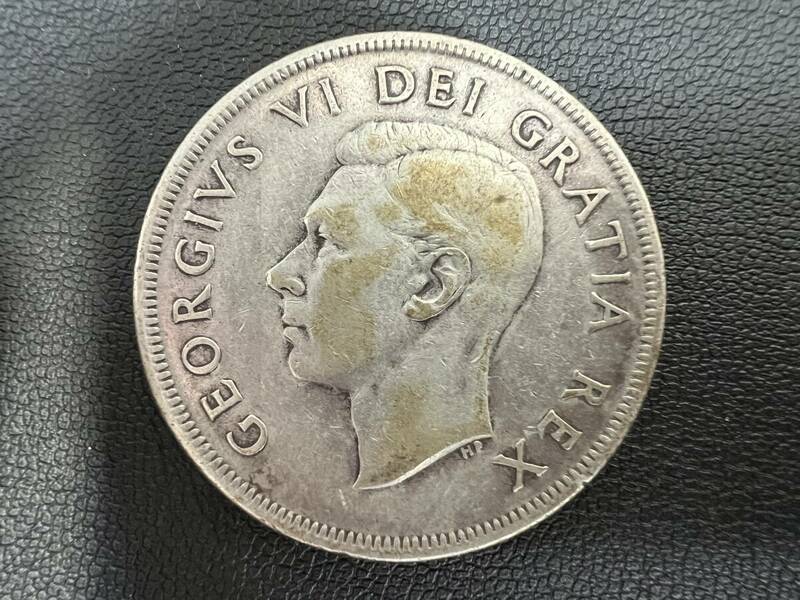 カナダ 1ドル ジョージ6世 銀貨 1950年【5453-3】