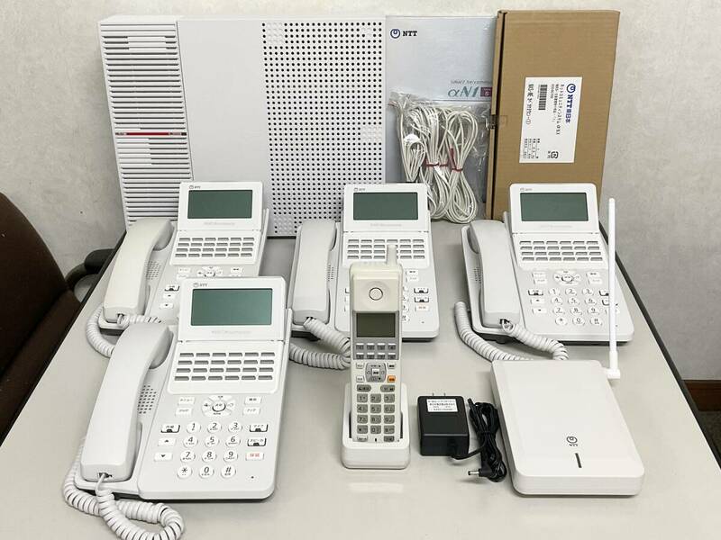 NTT αN1 N1S 主装置・電話機5台セット 取説・DECL・VMU・4BRU付